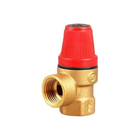 1 Valve de sécurité, laiton, réduction pression 3 bar, filetage 3/4 pouce femelle, eau huile gaz (1/4)