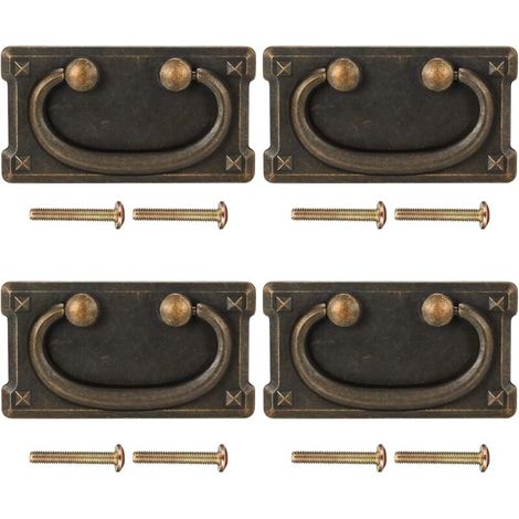 4 Stück Vintage-Schubladengriffe, antike Bronze-Möbelgriffe für Schranktüren, Schubladen, dekorative Schränke - 95x52 (1/4)
