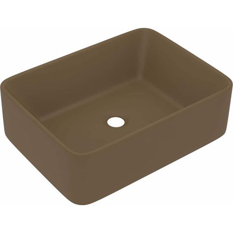 Lavandino Luxury Crema Opaco 41x30x12 cm in Ceramica vidaXL