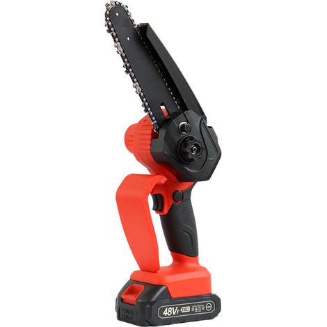 Scie à chaîne électrique, scie à chaîne électrique rechargeable 6 pouces petite scie forestière de jardin scie électrique mini scie à une main scie à chaîne électrique au lithium une pièce (1/4)