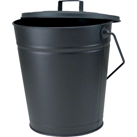 Seau à cendre noir avec couvercle WERKA PRO 16 litres