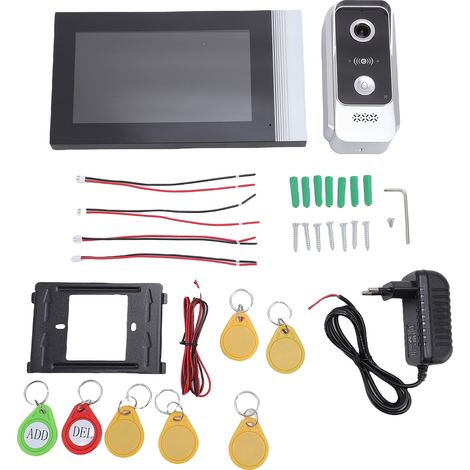 Interphone vidéo WiFi TY 7 pouces à 2 fils, sonnette intelligente HD 1080p avec application mobile, vision nocturne, angle de vue de 120°, prise UE, pour la sécurité de votre domicile. (1/5)