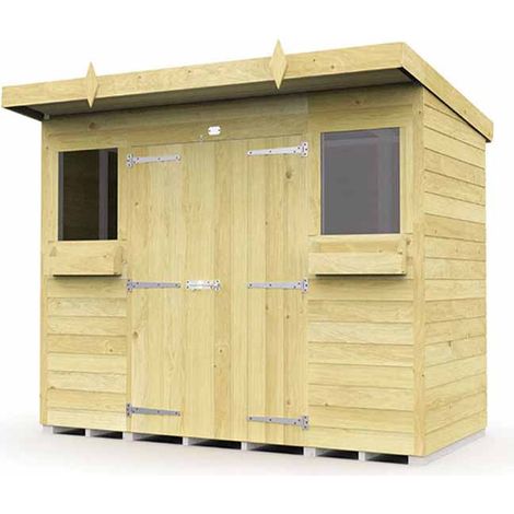 8 x 4 Feet Pent Summer Shed - Wood - L118 x W243 x H201 cm