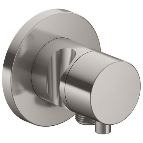 robinetterie Keuco IXMO 59548, robinet inverseur 3 voies avec raccord de flexible et support de douchette encastré, poignée confort 59548, Coloris: nickel brossé - 59548051201