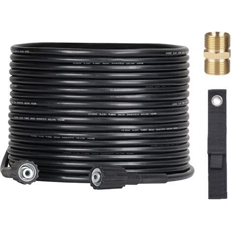 Soavoa Tuyau Haute Pression 10m M22x14mm Antitorsion Laiton 3600 PSI pour Nettoyage Terrasse et Véhicule Compatible Nettoyeur (1/5)