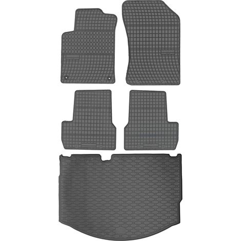 Ensemble de tapis de sol en caoutchouc pour Citroën C3 II Berline (2010-2016) + tapis de coffre