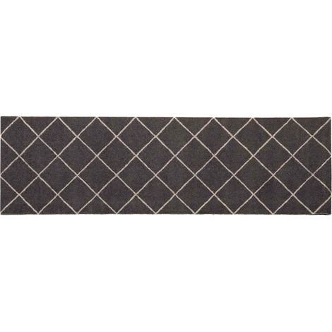 Alfombra de cocina Cuadros antracita 180 x 60 cm 100% Poliamida vidaXL (1/4)
