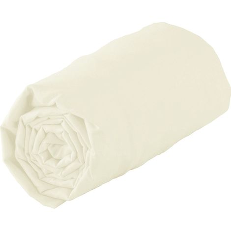 Drap housse 100% coton bio bonnet 30 cm Sable 80x200 cm
