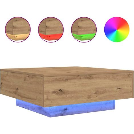 Maison Exclusive - Mesa de Café Roble artesanal 80 x 80 x 31 cm (1/5)