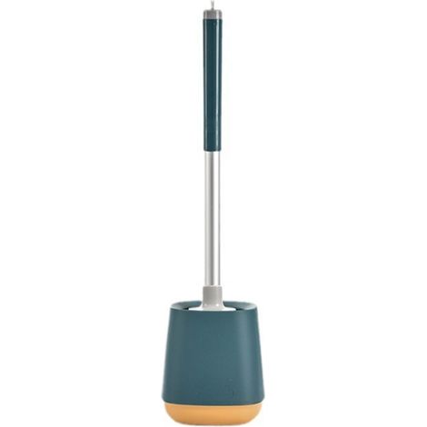 Ensemble de brosses de toilette en silicone TPR, épurateur de toilettes, bleu (1/4)