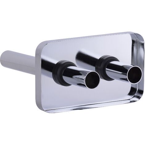 Noyon & Thiebault – Cache tuyau chromé carré pour radiateur – Plaque double perforée entraxe 50 mm – 2 caches tubes laiton jusqu'à 16 mm