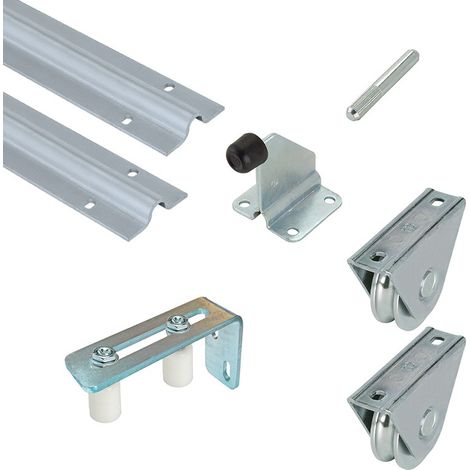 Metalideal Kit Portail Coulissant – Rails 6 mètres (2 x 3 m) + Accessoires – Gorge Ronde ou U 16 mm – Grand Kit