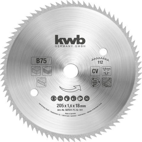 kwb 587511 Kreissägeblatt 205 x 18 mm 1 St. (1/4)