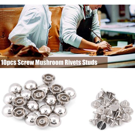 20 pièces rivets décoratifs en argent pour sacs, ceintures et chaussures en cuir