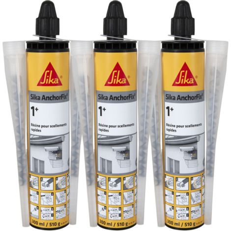 3er-Set SIKA Anchorfix-1 Plus chemische Schnellversiegelungsharze - Steinton - 300ml