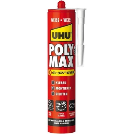 UHU Poly Max Express Weiß Ms Polymerglatte und Nichtsaug, Material 425g