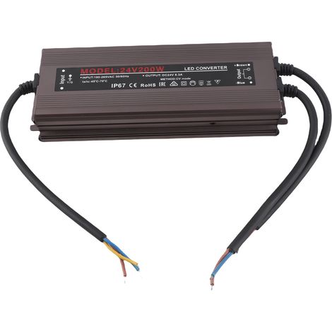 Ortviai Alimentation Étanche IP67 pour LED 24 V – 200 W, Protection contre les courts-circuits et surcharges (1/5)