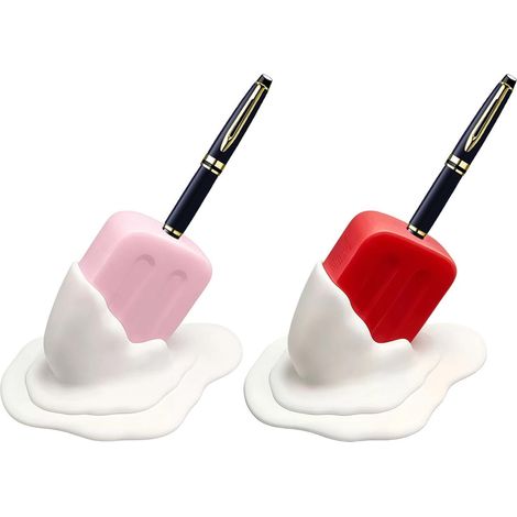 Porte-crayon de bureau 2 Organisateurs Forme De Glace Sucette Fondante 2 pièces pot à crayon pour salle beauté dortoir étudiant lieu travail appartement maison et bureau (1/5)