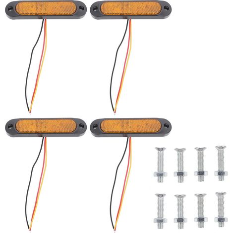 SOLUSTRE 4 Feux de Position Latéraux LED Jaunes pour Camion et (1/5)