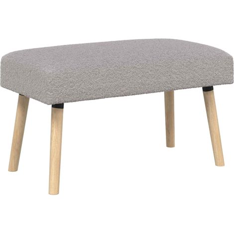 Banco Liso Gris Claro 80 x 40 x 46 cm Bouclé vidaXL