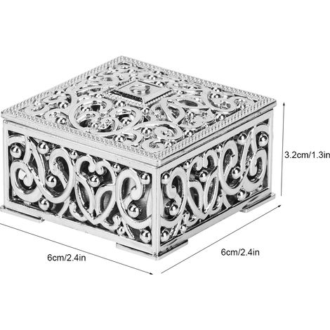 Boîte cadeau plastique Modèle décoratif évidé 12 pièces 6 x 6 x 3.2 cm Argent Emballage festif pour mariage, anniversaire (1/5)