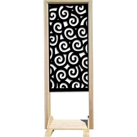 RICCI - Separè - Paravento modulabile - 70x190cm - in Legno e PVC Nero (1/3)