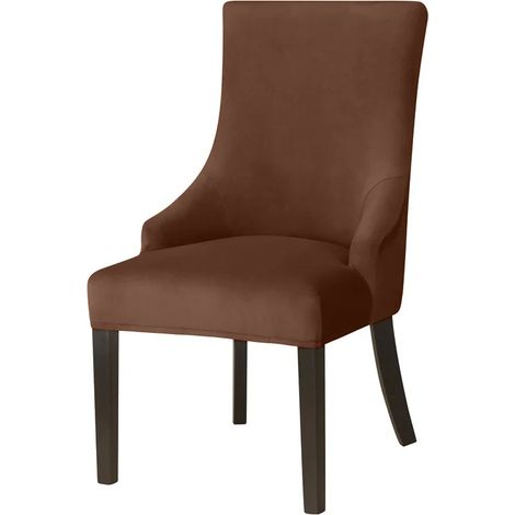 Housse de fauteuil en velours TOSCANA, VELOURS MARRON ÉPAIS