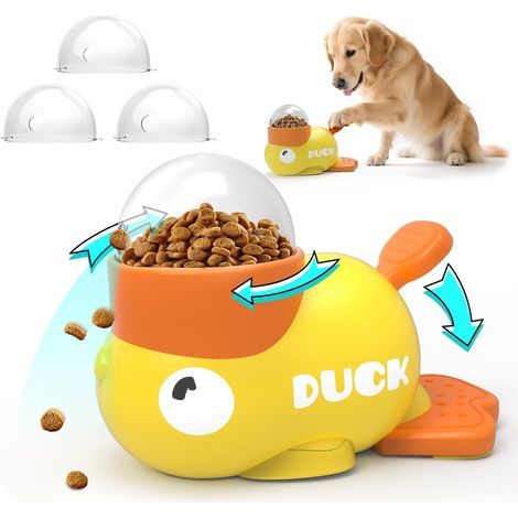 Interactive Yellow Duck Toy for Dogs and Cats - Treat Dispenser and Slow Feeder - Slow Feeding Puzzle Toy - Durable and Non-Slip Silicone (1/5)