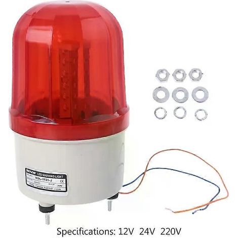 220V/12V/24V LED-Alarmleuchte, Warnlampe, Signalsummer, Drehblitz, Blinklicht, Sirene, Notfallton, Beleuchtung, Hummer (1/4)