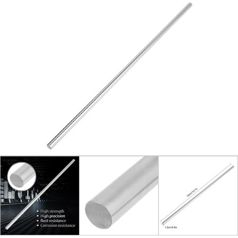 1 rail cylindrique en acier à roulement, arbre linéaire, barre ronde droite, diamètre 12 mm (500 mm) (1/5)