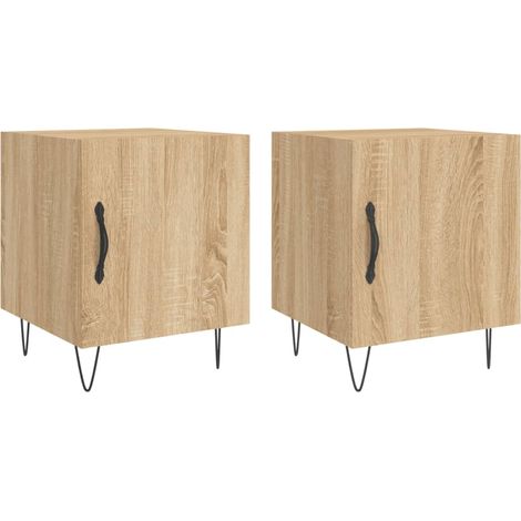 Maison Exclusive - Mesitas noche 2 uds madera ingeniería roble So