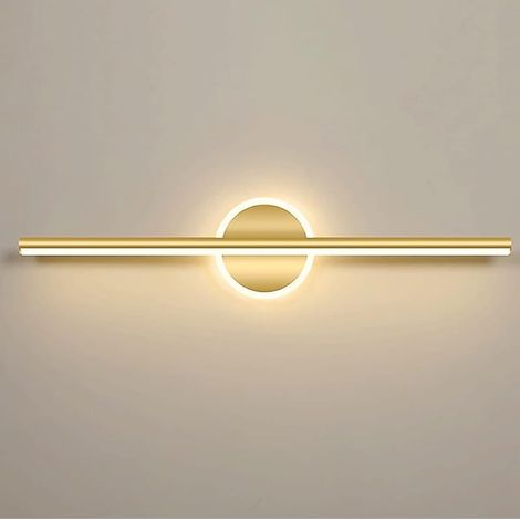 Lampes de miroir LED avant, éclairage de vanité moderne, éclairage de miroir de maquillage, applique murale de coiffeuse en métal doré, blanc chaud 30W
