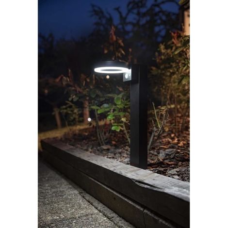 Solar bollard - GALIX - G4590B - Very bright - Stainless steel (Wall light option) with detector - H50 cm - 1000 Lumens (1/4)