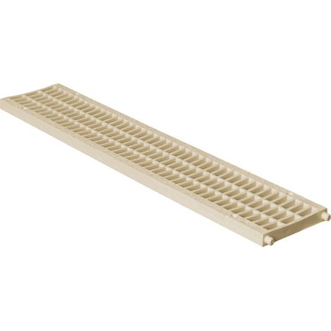 First – Grille mi-renforcée pour caniveau série 100 – PVC 100x500 – Résistance 40kN – Passage d'eau 227cm² – Prédécoupe tous les 10cm