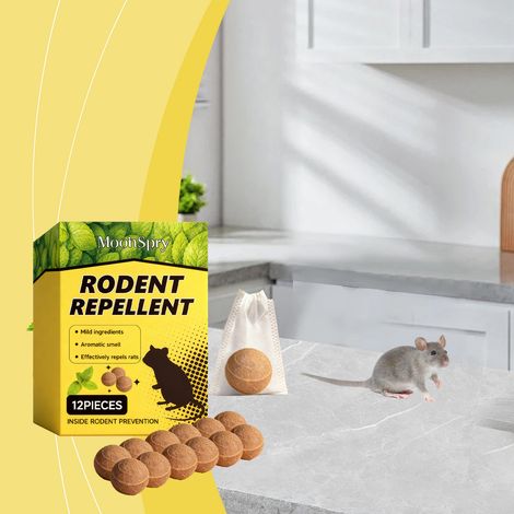 Rattenabwehrpellets, geeignet für den Innen- und Außenbereich, verhindern das Annagen von Möbeln durch Ratten und verströmen einen milden, frischen Duft – 12 Stück -- BIEMMEDUE (1/5)