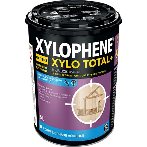 Traitement bois intérieur extérieur XYLOPHENE EXPERT XYLO TOTAL insecticide fongicide anti-termites bidon de 5 litres - PEINTURES ANDRE