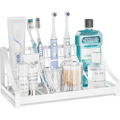 Instant Dry Toothbrush Holder Bathroom Countertop Organizer Electric Toothbrush Holder for Kids 7 Slots Bathroom Sink Accessories (1/5)