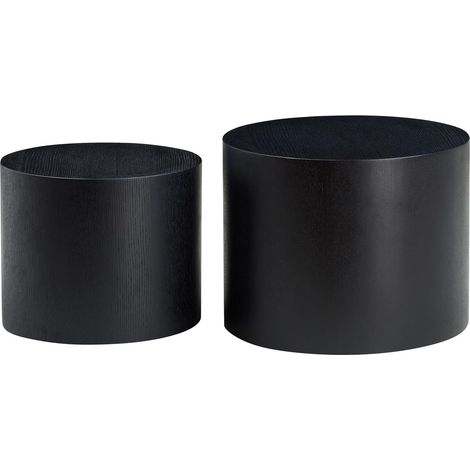 Ensemble de 2 tables basses gigognes modulaires - Noir et 2 couleurs, convertibles et peu encombrantes pour le salon ø4838+ø3832 (1/5)