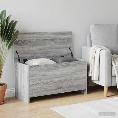 vidaXL Coffre de rangement avec stockage Sonoma gris 100 x 40 x 50 cm
