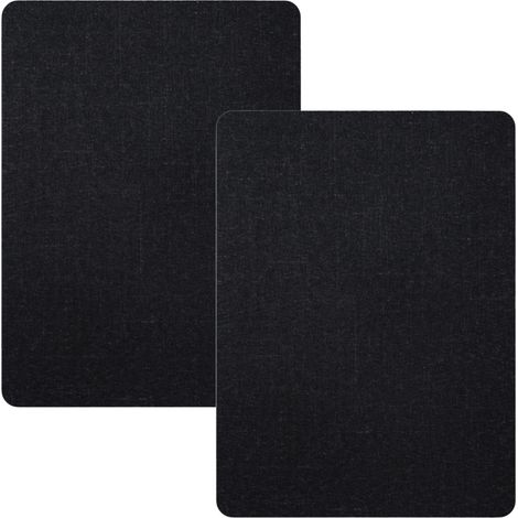 Lot de 2 patchs de réparation auto-adhésifs en lin épais, grands patchs de réparation pour canapés, chaises et vêtements en lin (8 x 11 pouces - 2 pièces noires) (1/5)