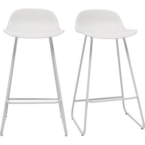 Taburetes de bar blancos A65 cm (lote de 2) ELLA (1/4)