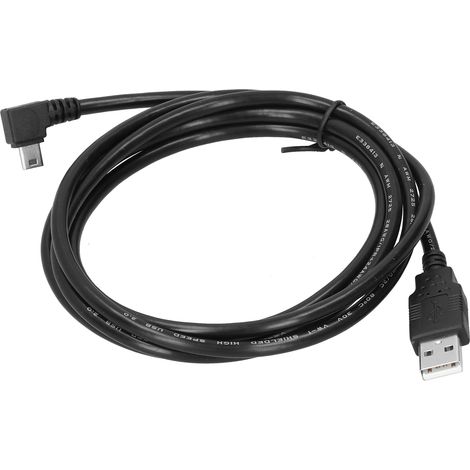 Câble De Données Usb 2.0 - Connecteur Mini Usb B Coudé Gauche - Pour Disques Durs Externes - Longueur 1.8 Mètre (1/5)
