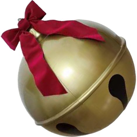 Boule de Noël gonflable géante avec nœud papillon rouge, poignée de suspension en PVC, installation facile, décoration extérieure gonflable de 45 cm / 17,7 pouces (1/4)