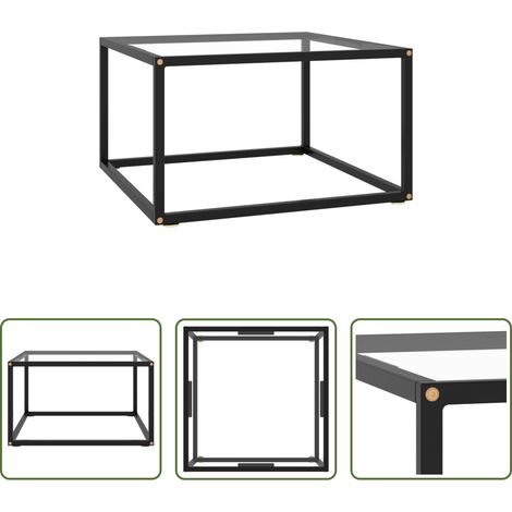 Couchtisch Schwarz - Couchtisch Schwarz mit Hartglas 60x60x35 cm (1/5)