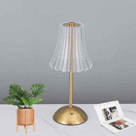 Kristall Tischlampe mit Metallbasis Taktil 3 Farben Dimmbar Dekorative Nachtlampe für Schlafzimmer und Nachttisch (1/5)