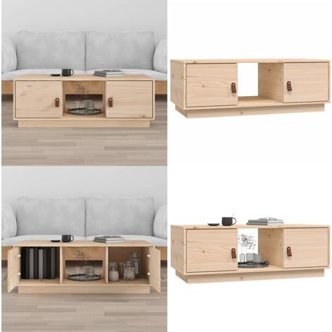 Table basse 100x50x35 cm Bois massif de pin - Table Basse - Meuble Salon - Table D'appoint - Table À Thé - Bois Massif - Home & Living (1/5)