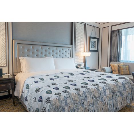 Copriletto estivo made in Italy 100% cotone piquet 3 misure modello Volare Blu - Matrimoniale