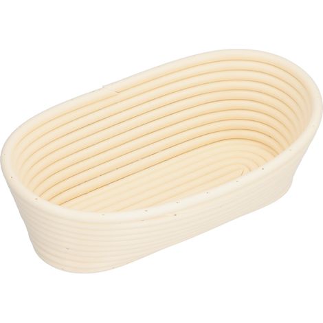 Panier de fermentation à pain lavable, moule de cuisson ovale beige de forme innovante (25 x 15 x 8 cm) pour la cuisine et la boulangerie maison