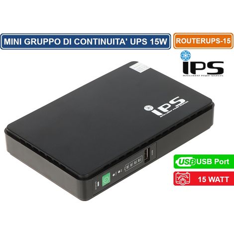 IPS GRUPPO DI CONTINUITA 15W PER MODEM ROUTER TVCC ACCESS POINT SWITCH DC 9/12V USB 3A (1/5)