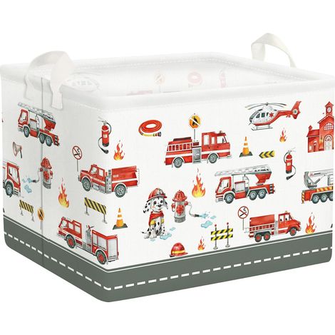 Panier à linge enfant Motif Camion de Pompiers 36 L